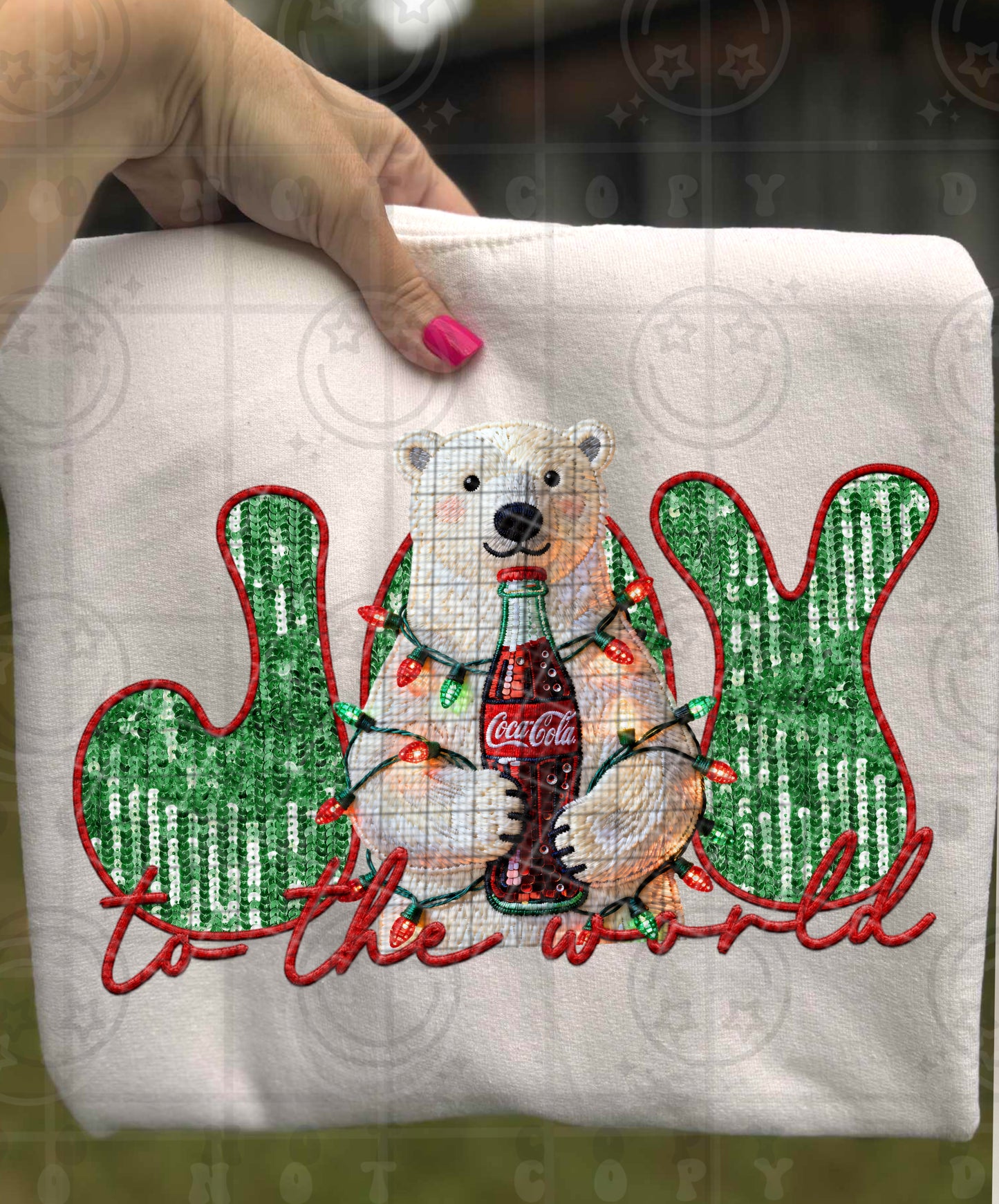 Joy to the World Faux Sequin PNG