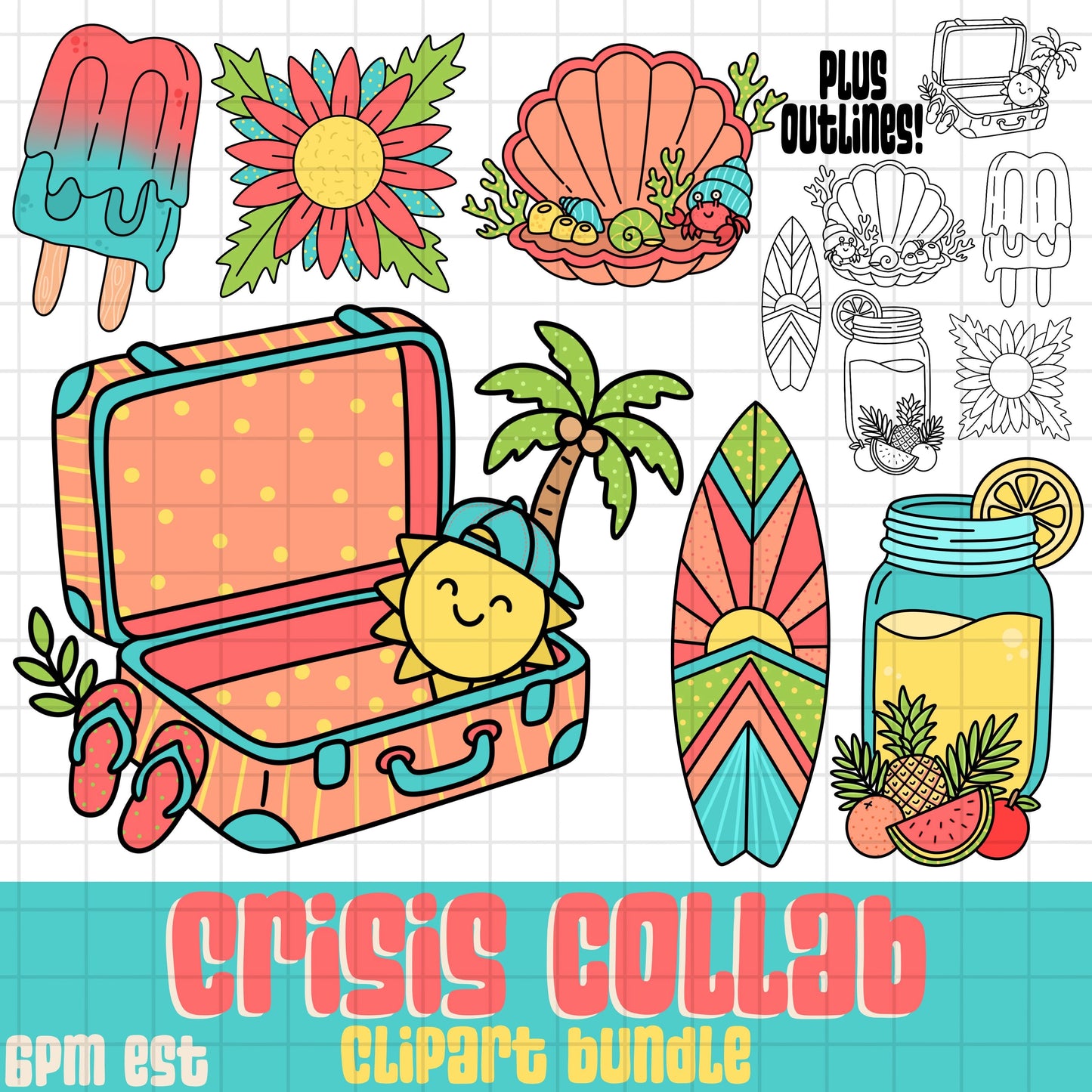 Crisis Crew Collab: Summer clipart Sets 3/15/26