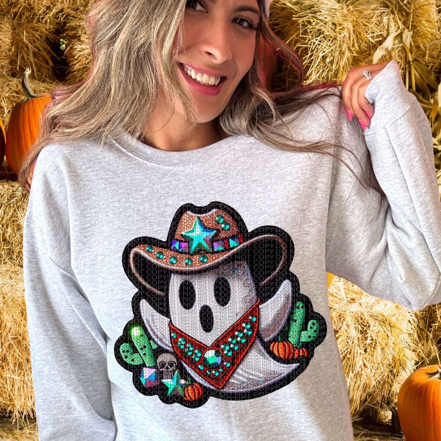 Western ghostie faux emb EXCLUSIVE