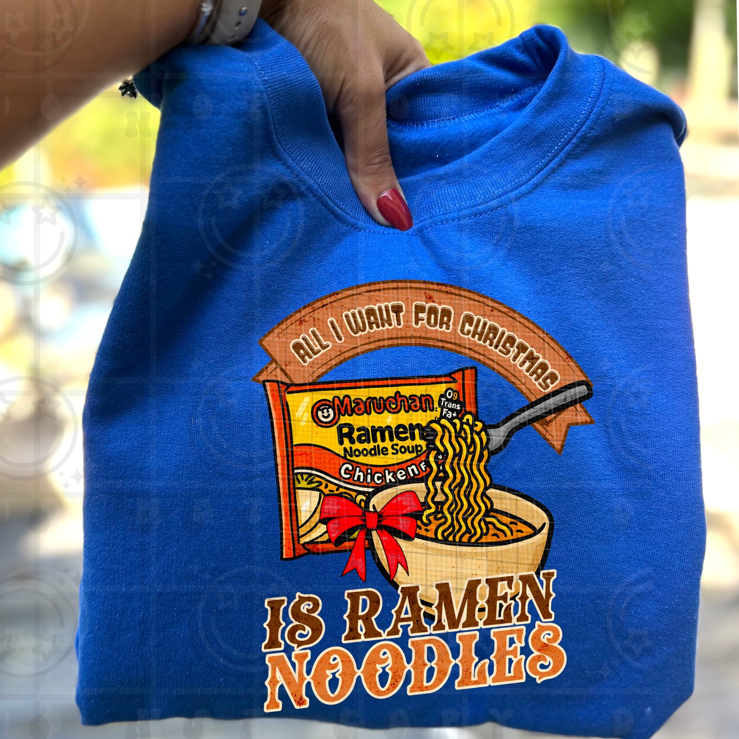 All i want for Christmas is ramen noodles PNG digital download