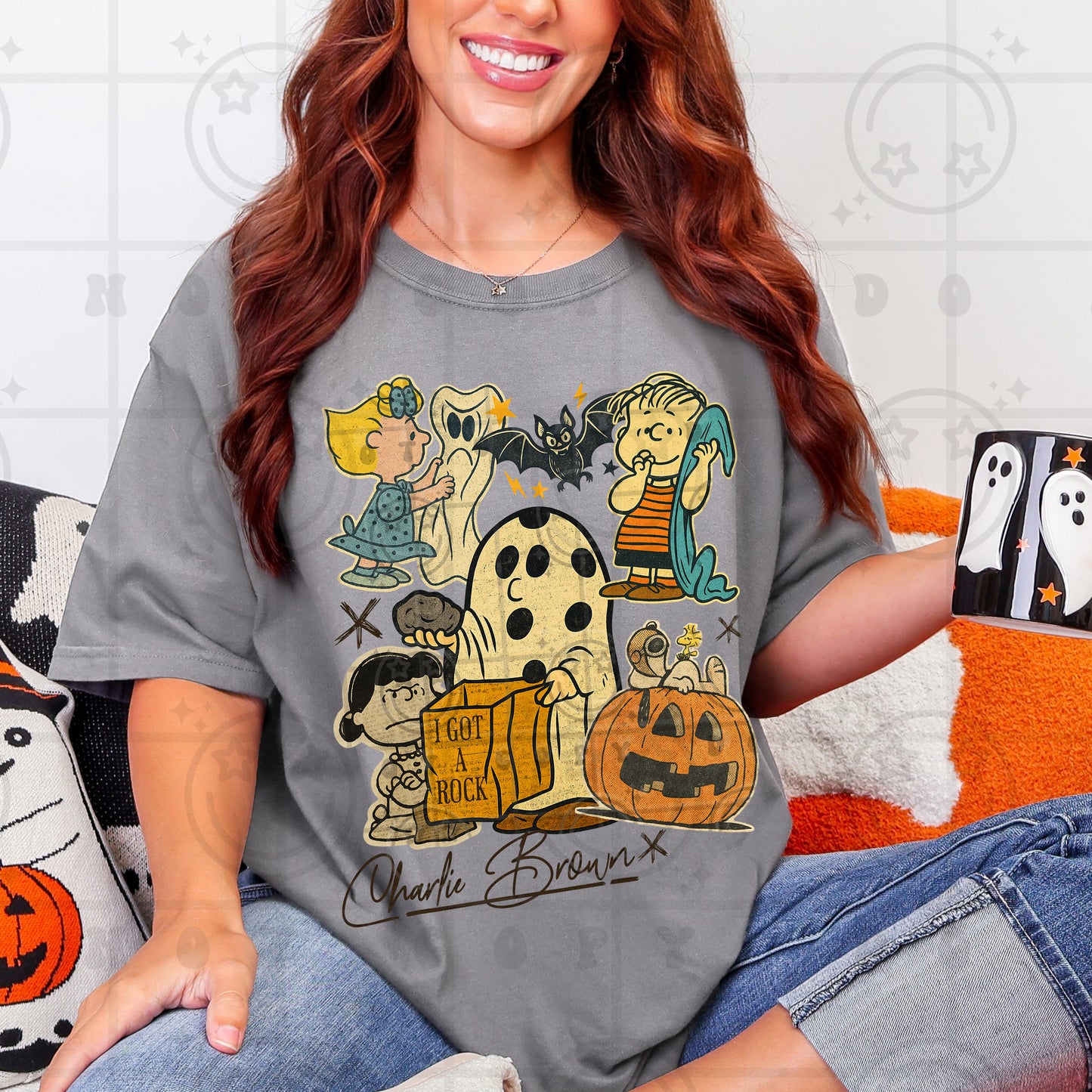 Vintage Halloween Movie Collage PNG