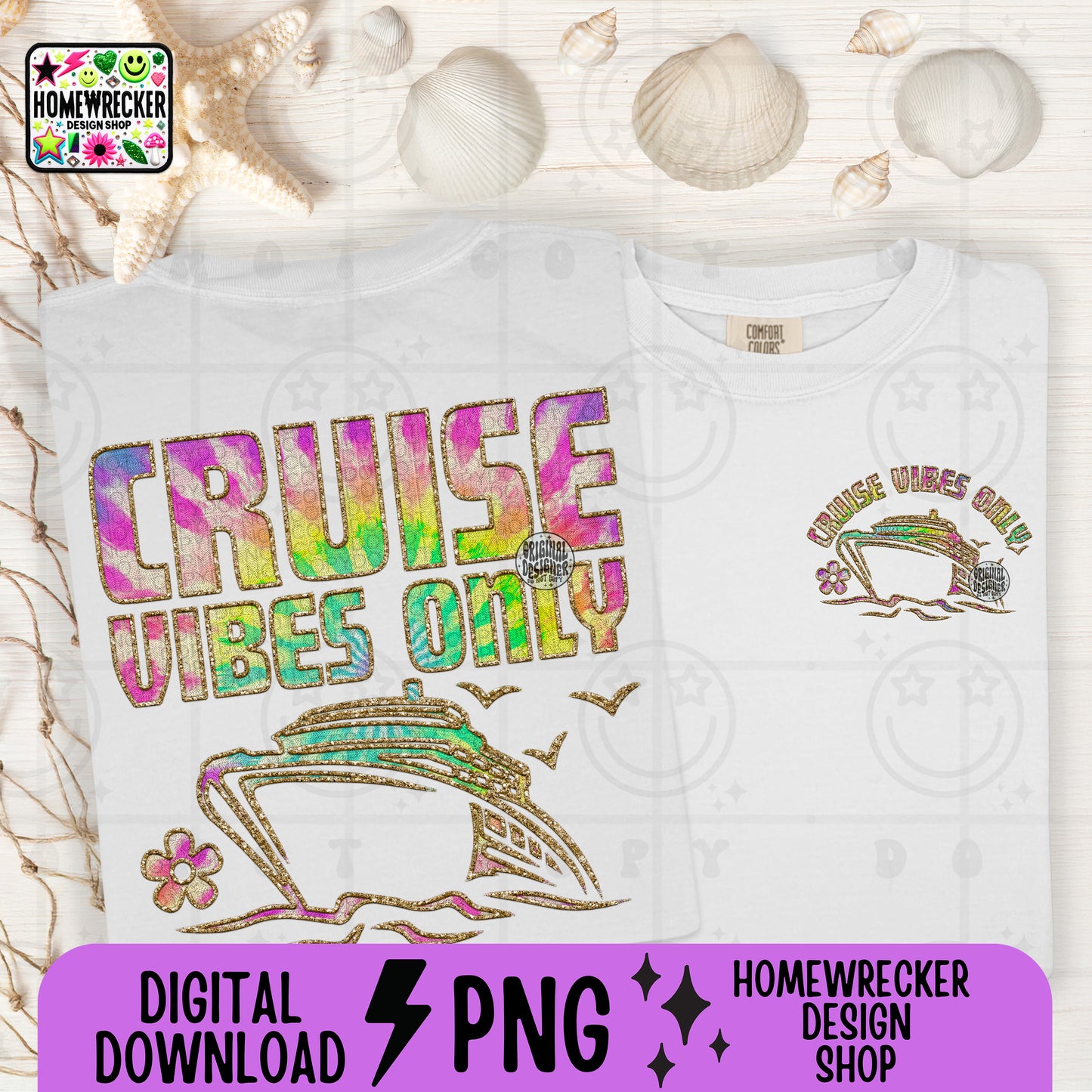 Cruise Vibes Only FAUX EMBROIDERY png, Summer hat design tshirt, summer, sunshine, lake, beach, river, tie dye font, PNG digital download