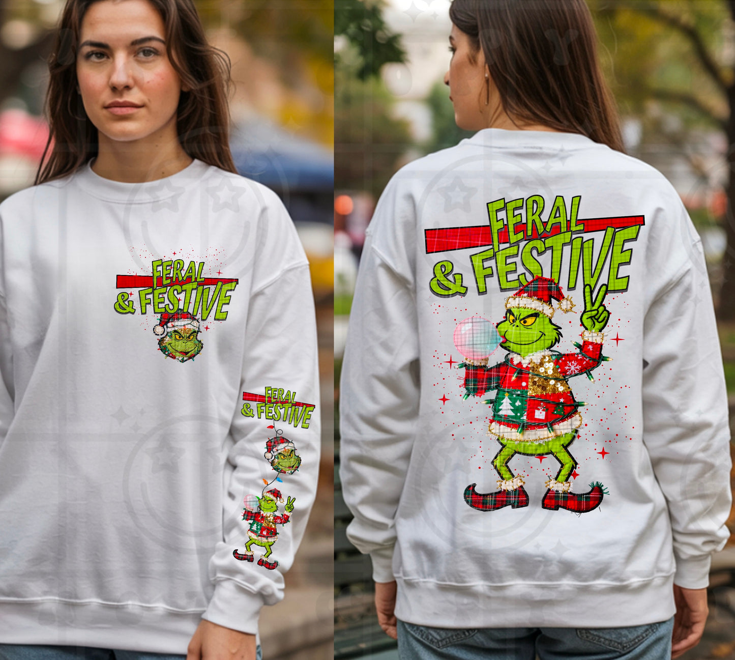 Feral and Festive with pocket and sleeve PNG digital download