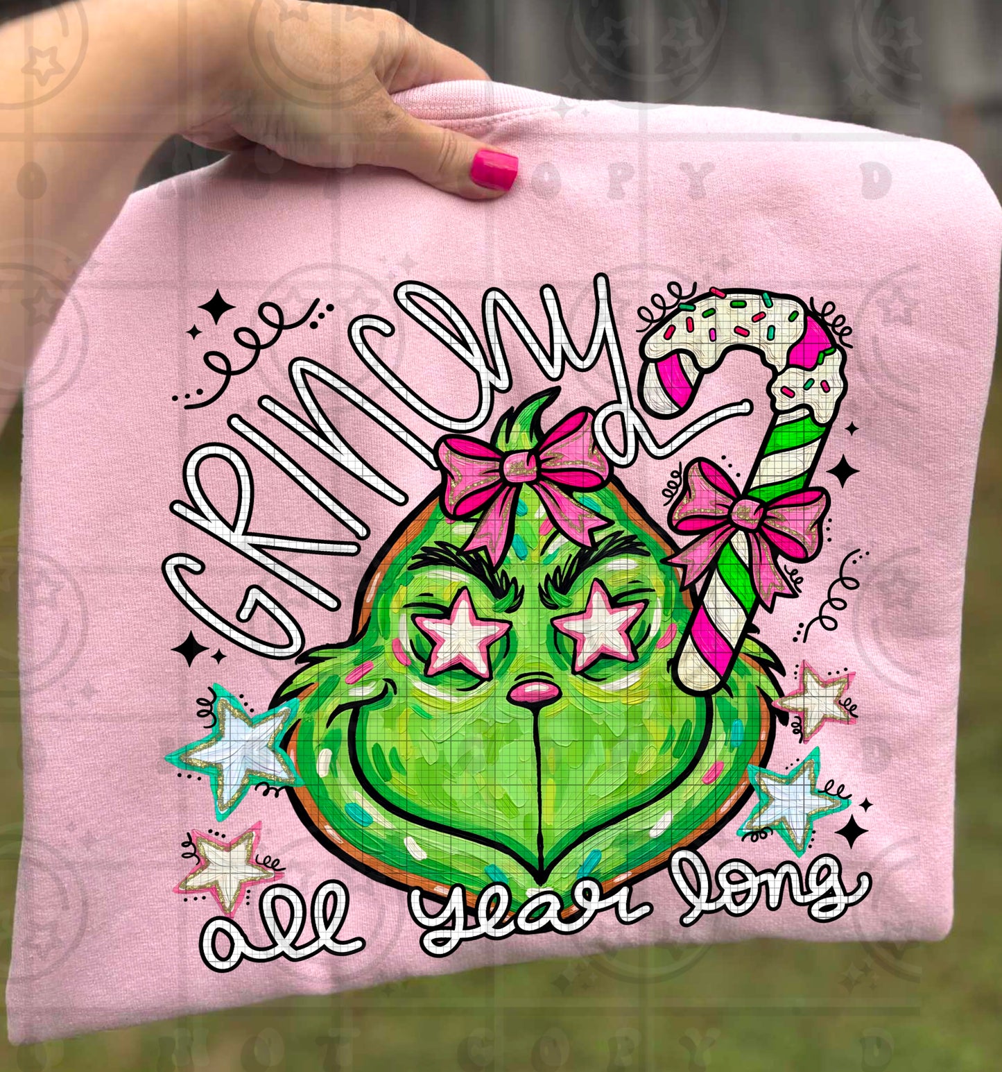 Greenchy all year long doodle faux paint PNG Christmas Design