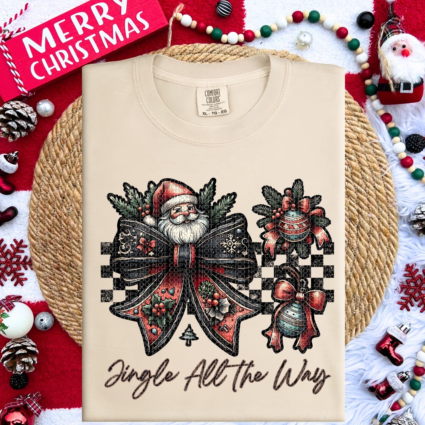 Jingle all the way Vintage bow