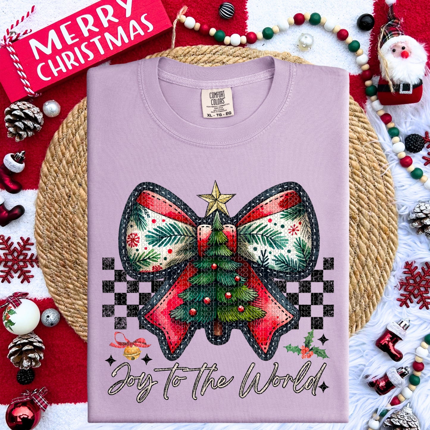 Joy to the world Vintage Bow