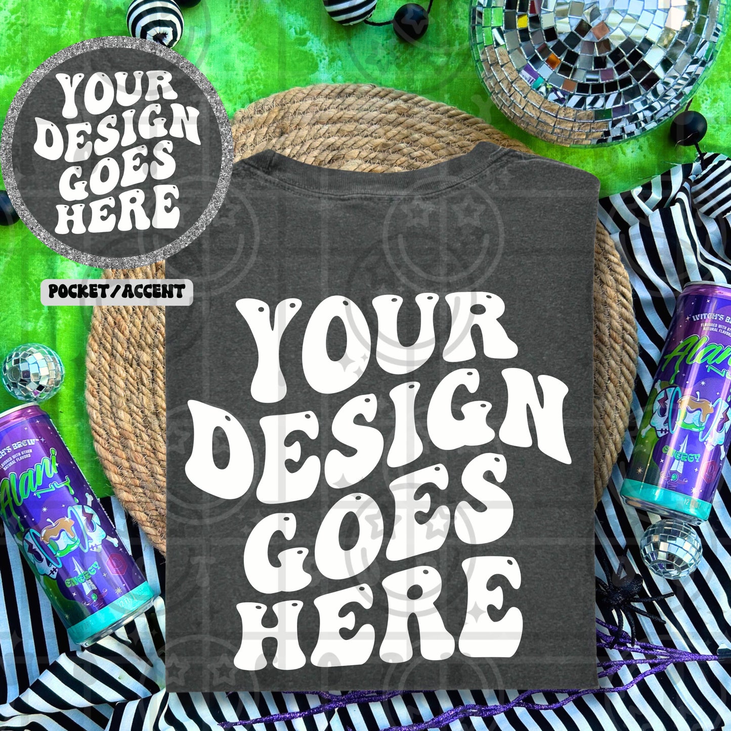 CC1717 Mockup BACK WITH POCKET Accent | Witches Brew Halloween | PEPPER