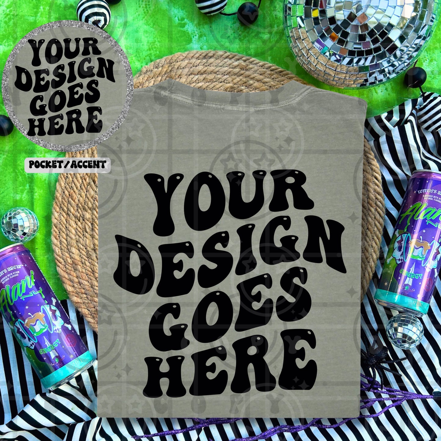 CC1717 Mockup BACK WITH POCKET Accent | Witches Brew Halloween | BAY