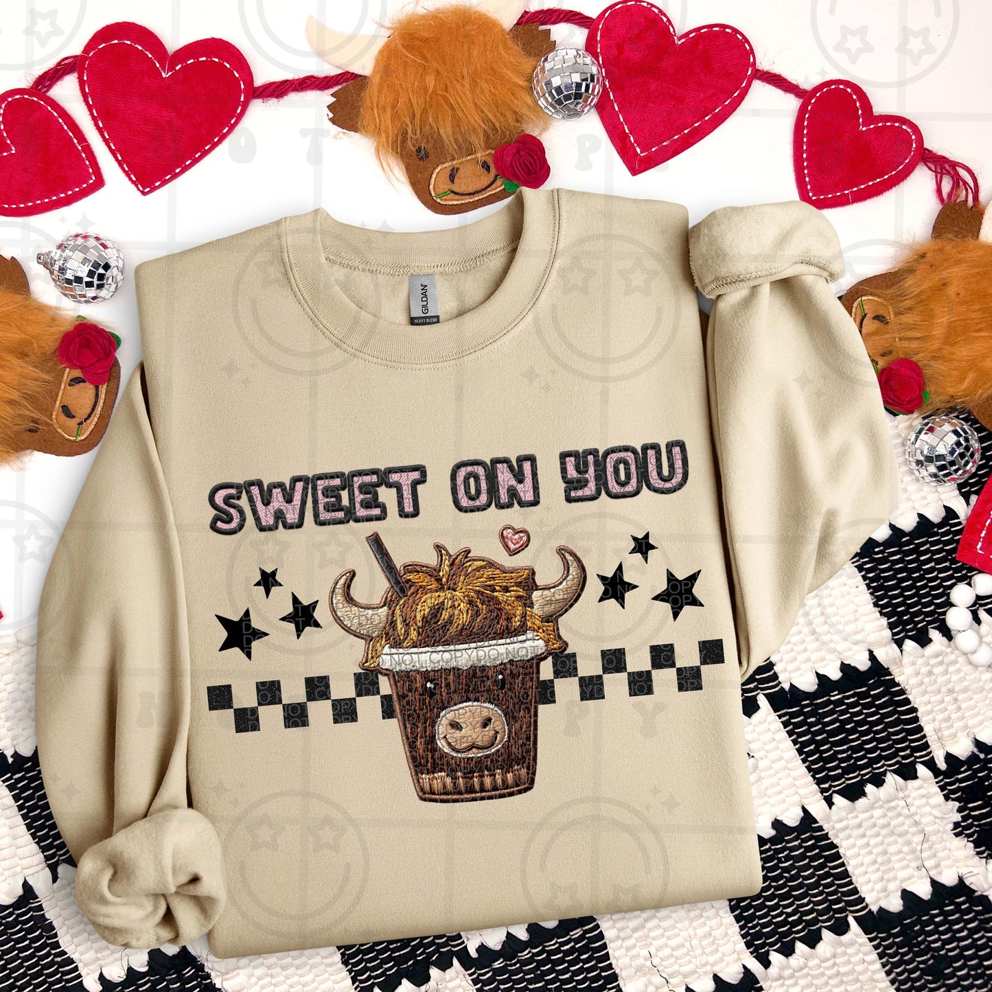 Sweet on you Faux Embroidery PNG