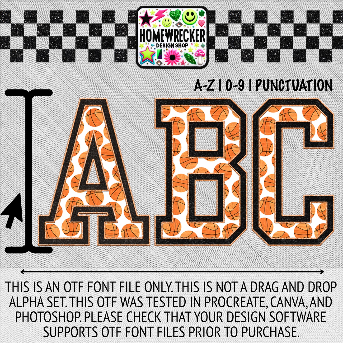 Basketball Varsity OTF Font, Faux Embroidery, Varsity Letter Style OTF Font Clipart Make your own designs Digital Download