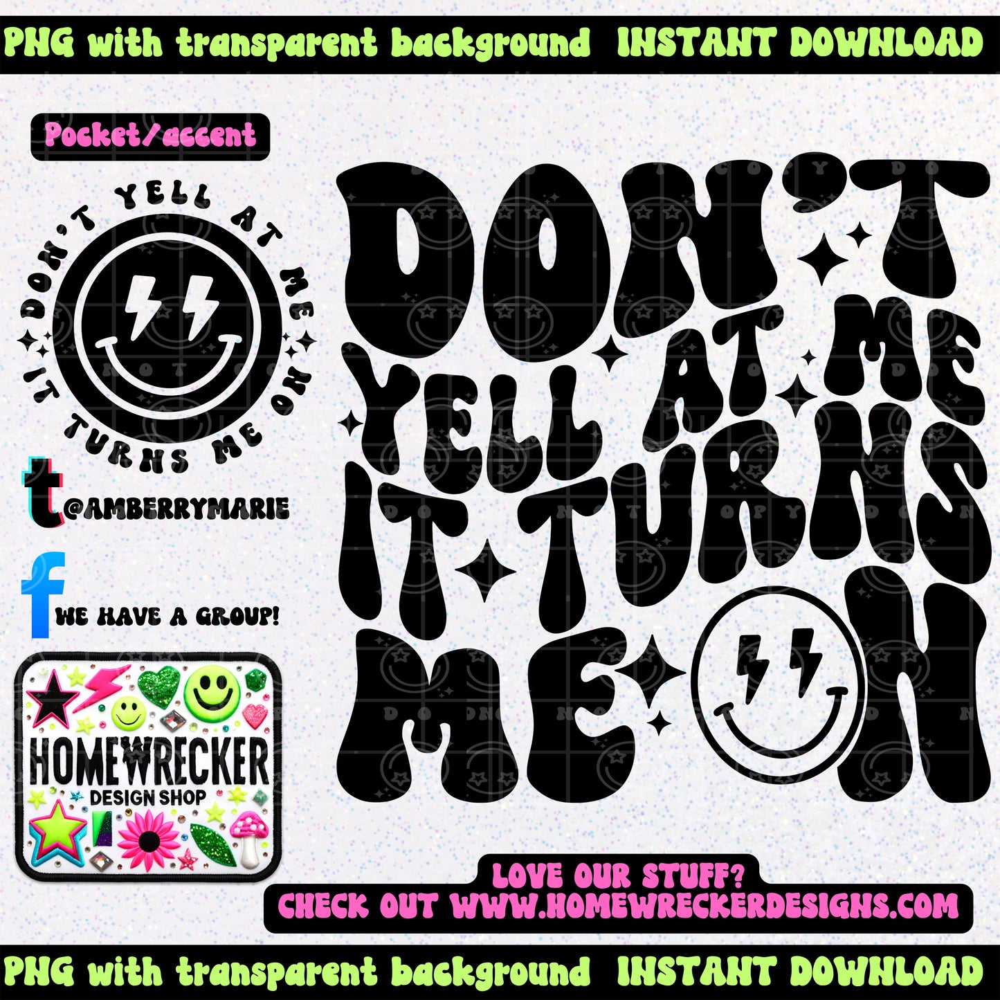 Don't yell at me it turns me on | Wavy Snarky PNG