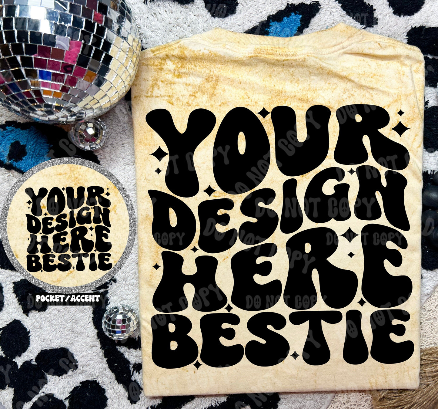 Comfort Colors Colorblast Mockup, CC1745 Citrine, back of shirt with front pocket accent, digital download