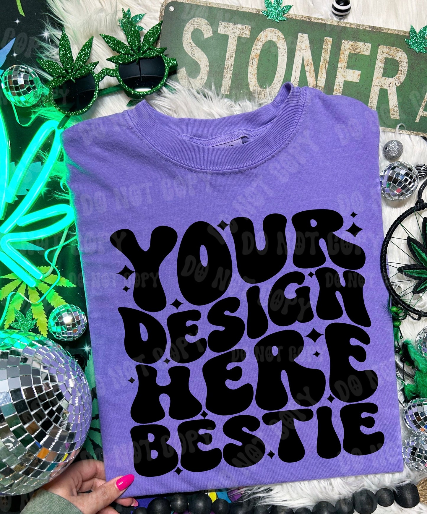 Comfort Colors Tshirt Mockup, CC1717 Violet, 420 themed, front of shirt, digital mock up