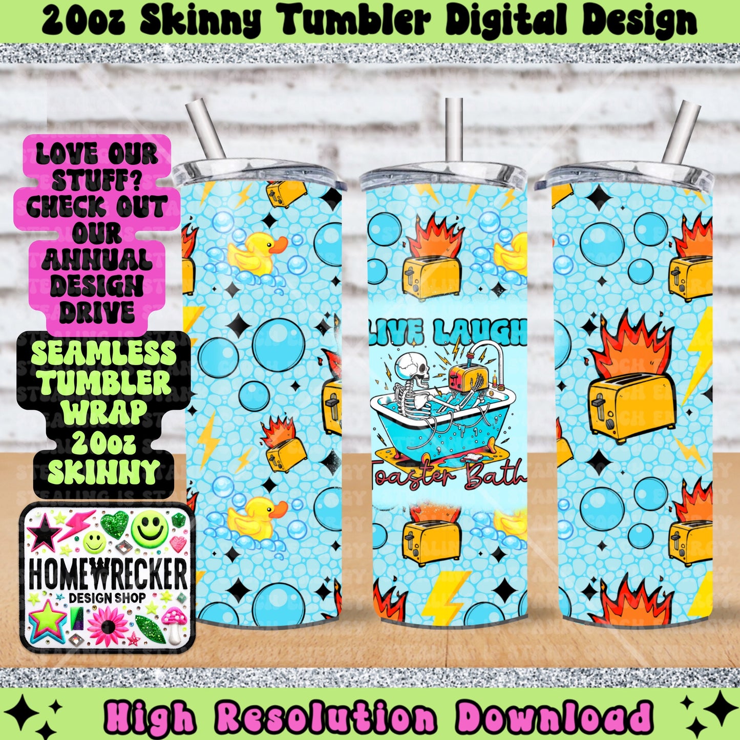 Live Laugh Taster Bath 20oz skinny tumbler wrap tumbler design, digital download