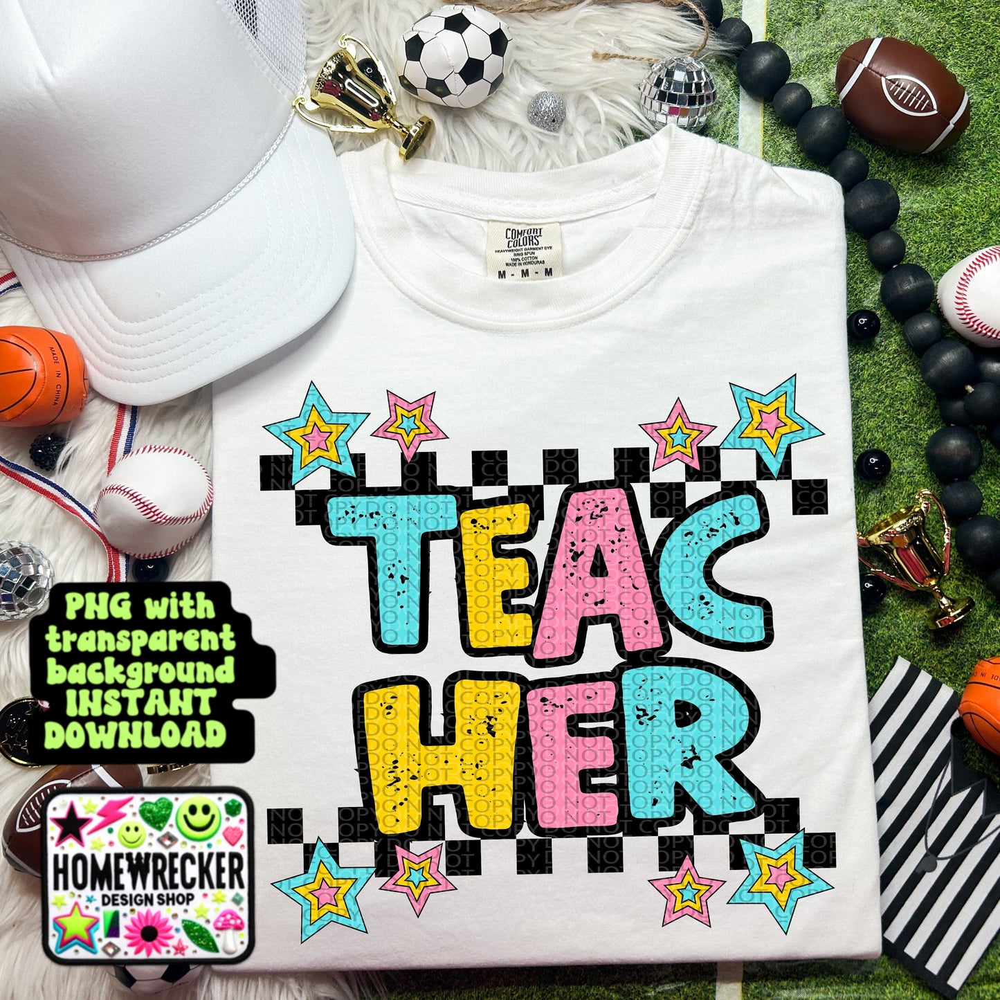 Retro Distressed PNG Teacher | Homewrecker Design Shop