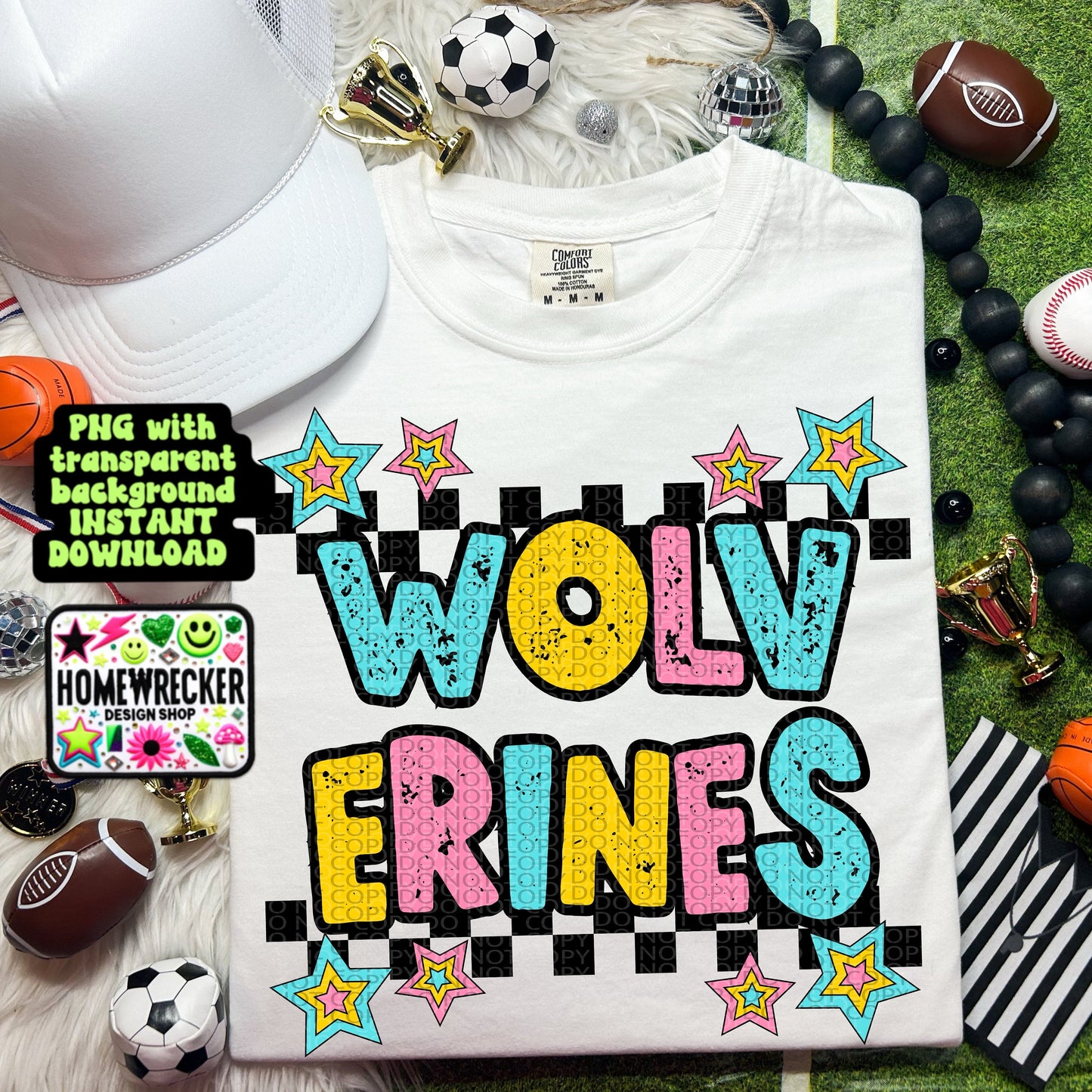 Retro Distressed Mascot PNG Wolverines | Homewrecker Design Shop