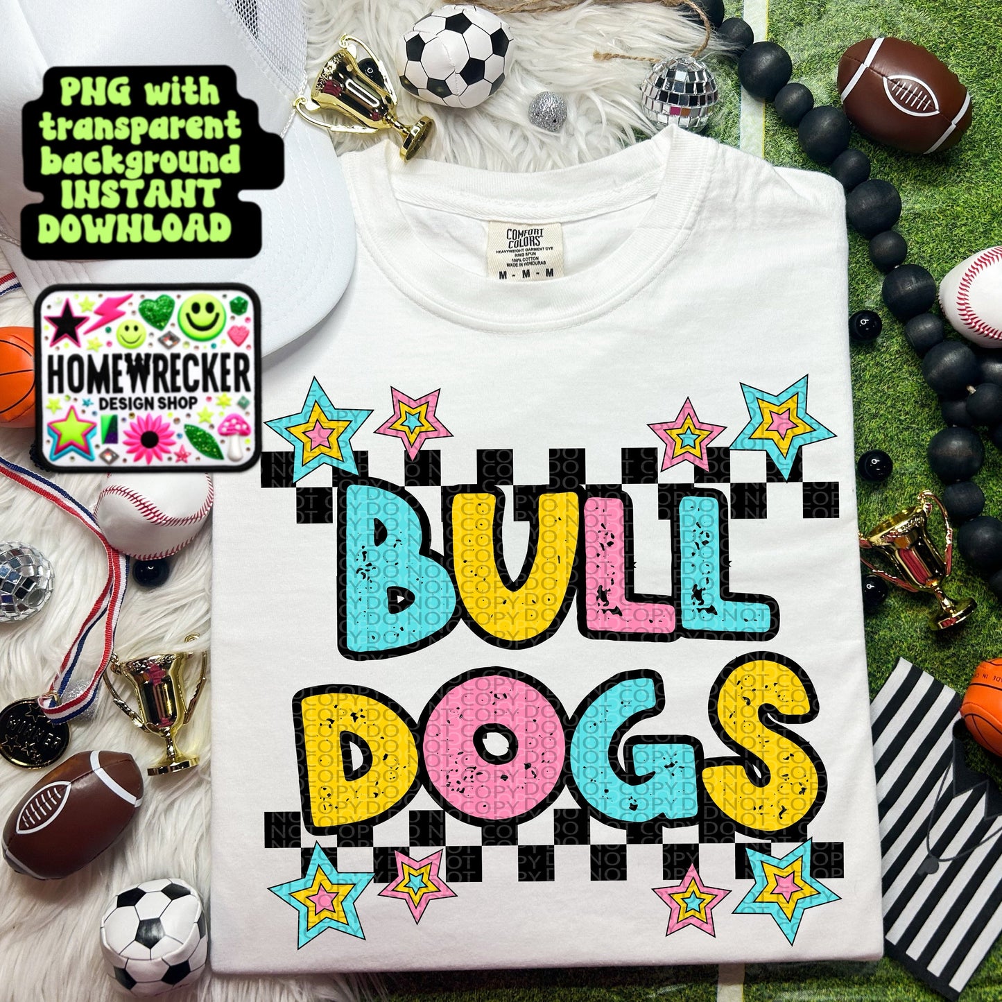 Retro Distressed Mascot PNG bulldogs | Homewrecker Design Shop