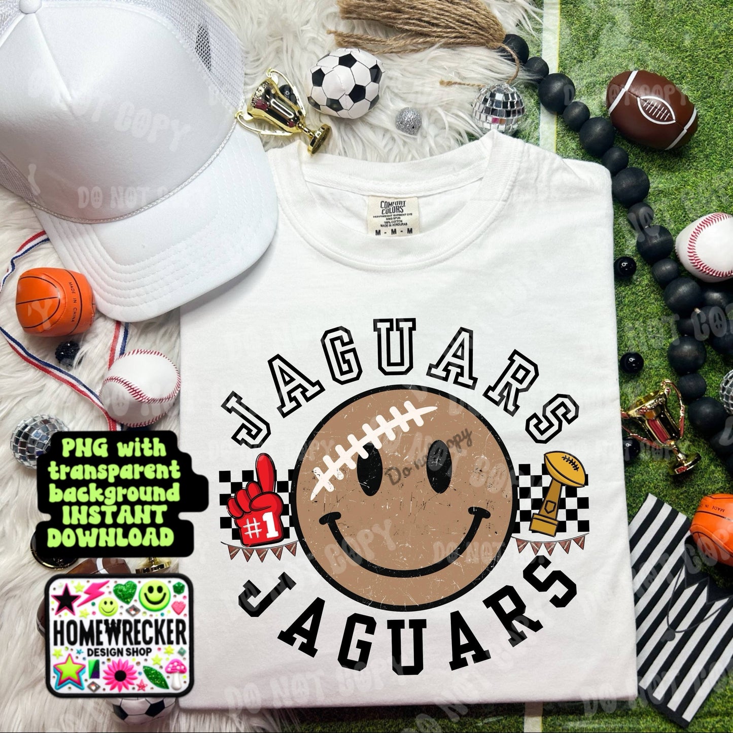 Retro Happy Football Distressed Mascot PNG School spirit design black to school Mascot Jaguars | Homewrecker Design Shop