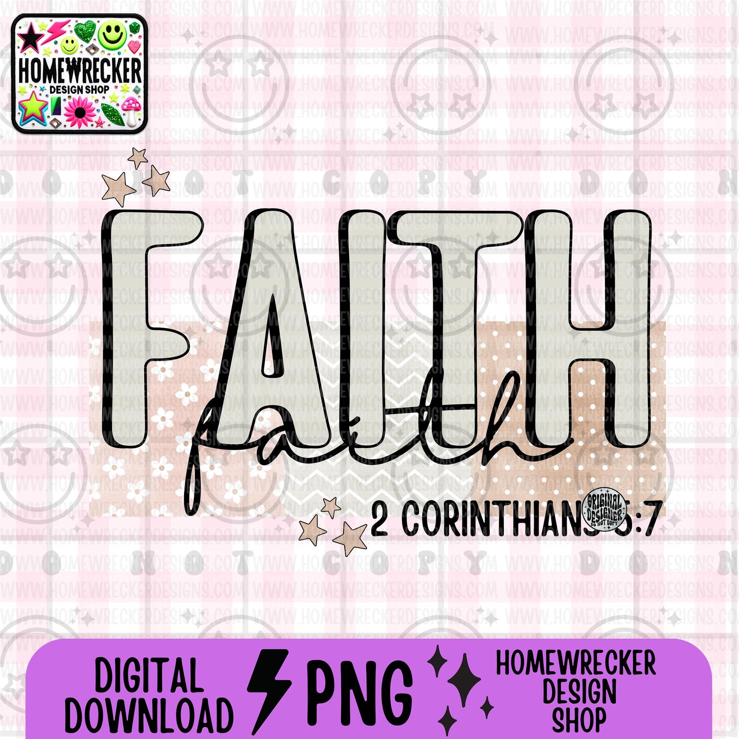 Faith, typography, PNG digital download