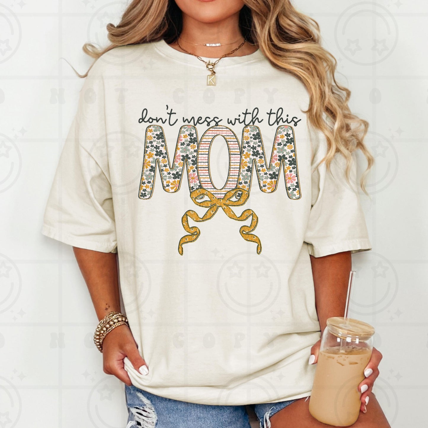 Don't mess with this Mom, typography, PNG digital download
