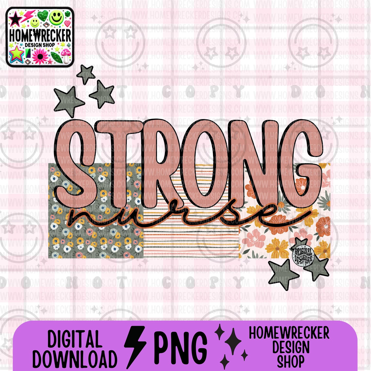 Strong nurse PNG digital download