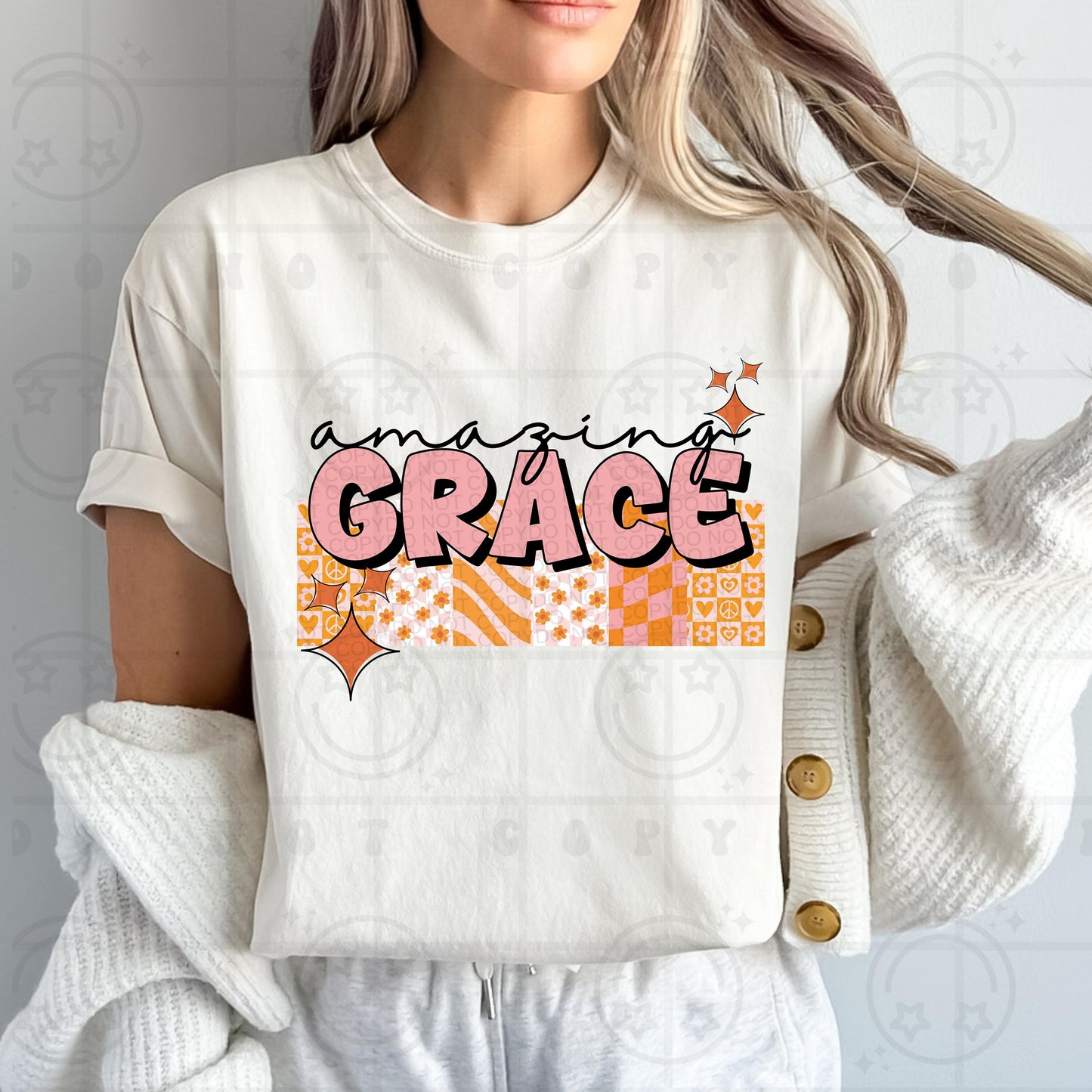 Amazing Grace PNG | Digital Download | retro groovy