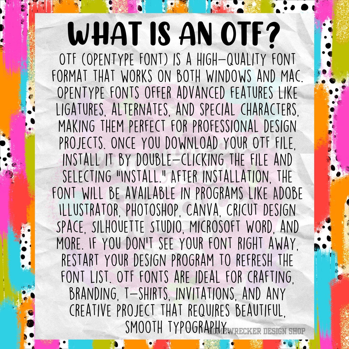 Boho OTF Font | Faux Embroidery OTF font file | Typable font for digital designs, clipart, OTF font file only