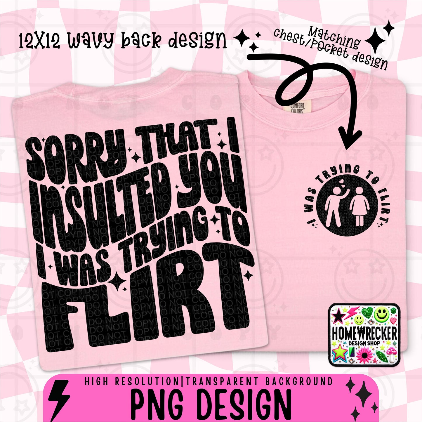 sorry I insulted you I was trying to flirt, Single Color Wavy Design Front Pocket Snarky PNG, Popular, Png designs, dating, single, digital