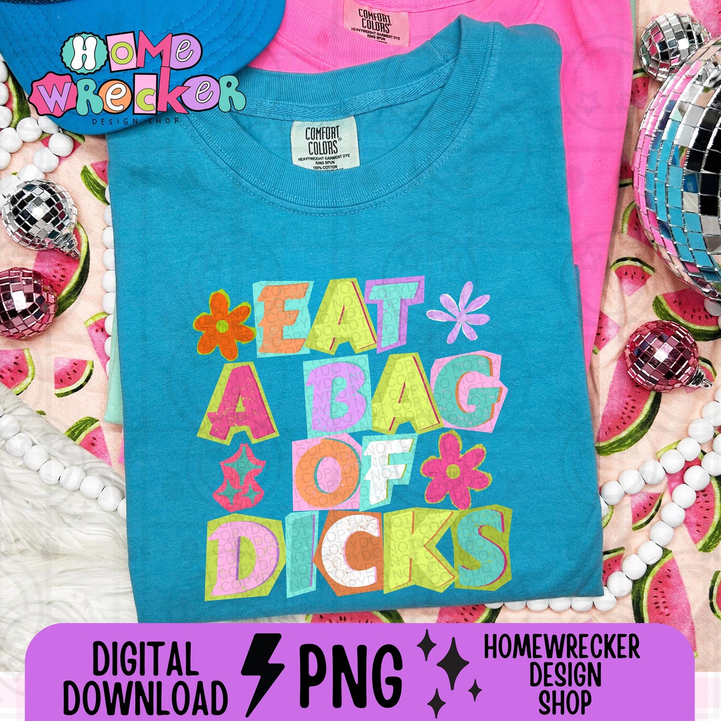 Funny Retro Rude Snarky Quote PNG Eat a Bag of Dicks Digital Download Sassy Adult Humor Shirt Design Instant Download Sublimation Graphic