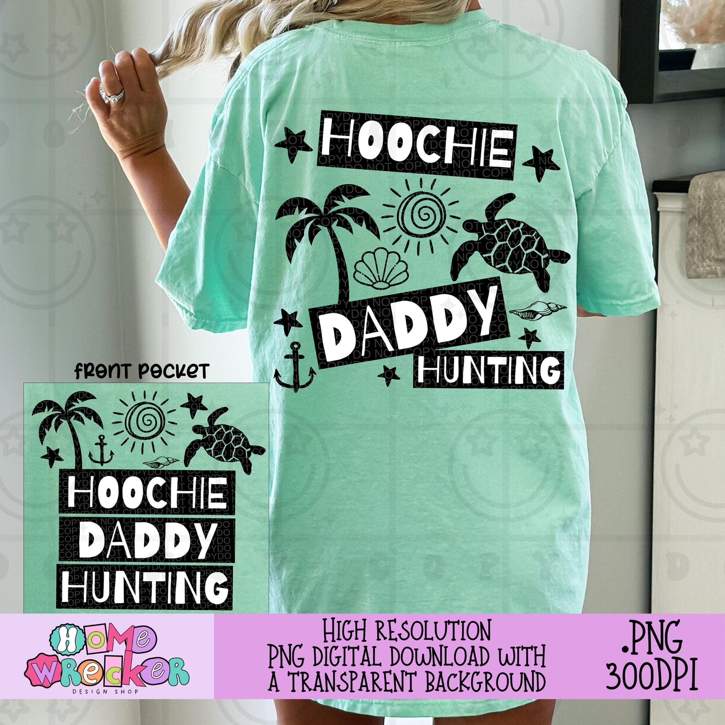 Hoochie Daddy Hunting PNG Summer Beach Lake Palm Tree Digital Download