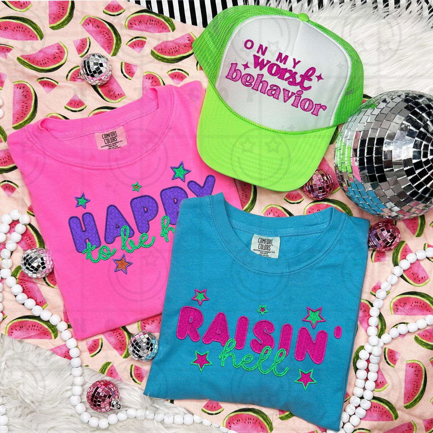 Raisin Hell, Faux Embroidery, Summer hat lake boat party, Snarky PNG, Popular, Png designs, funny, trendy, digital