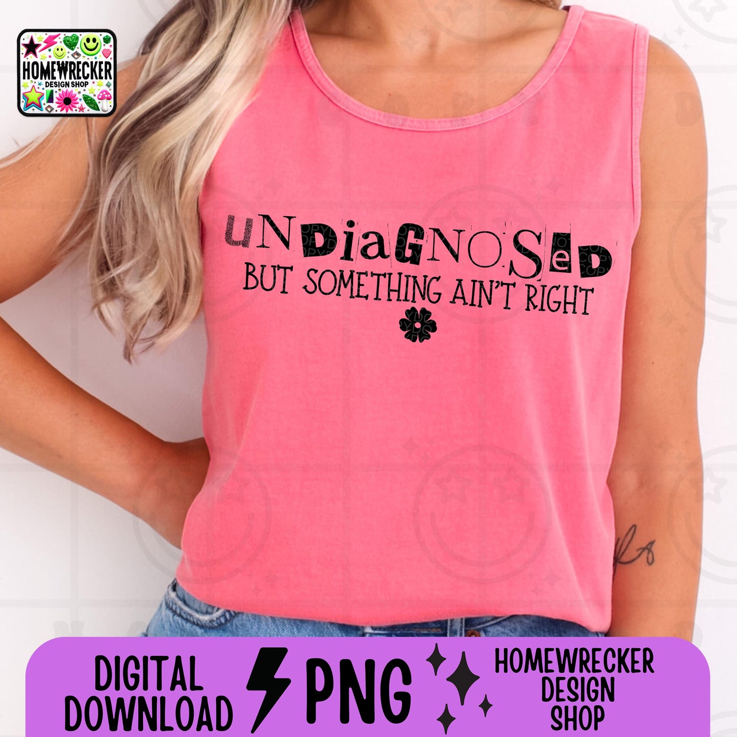 Undiagnosed but something aint right PNG, single color, tshirt sticker tumbler sublimation dtf design, download