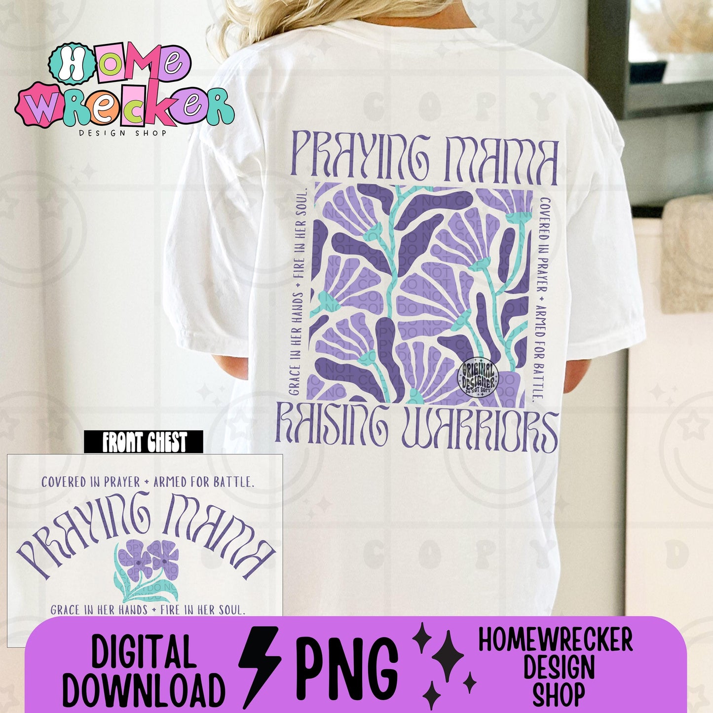 Praying Mama Raising Warriors Png Floral Mama Png, Retro Boho Groovy faith PNG Mama Png Wildflower Pattern Mom Png, Mothers Day Png Download