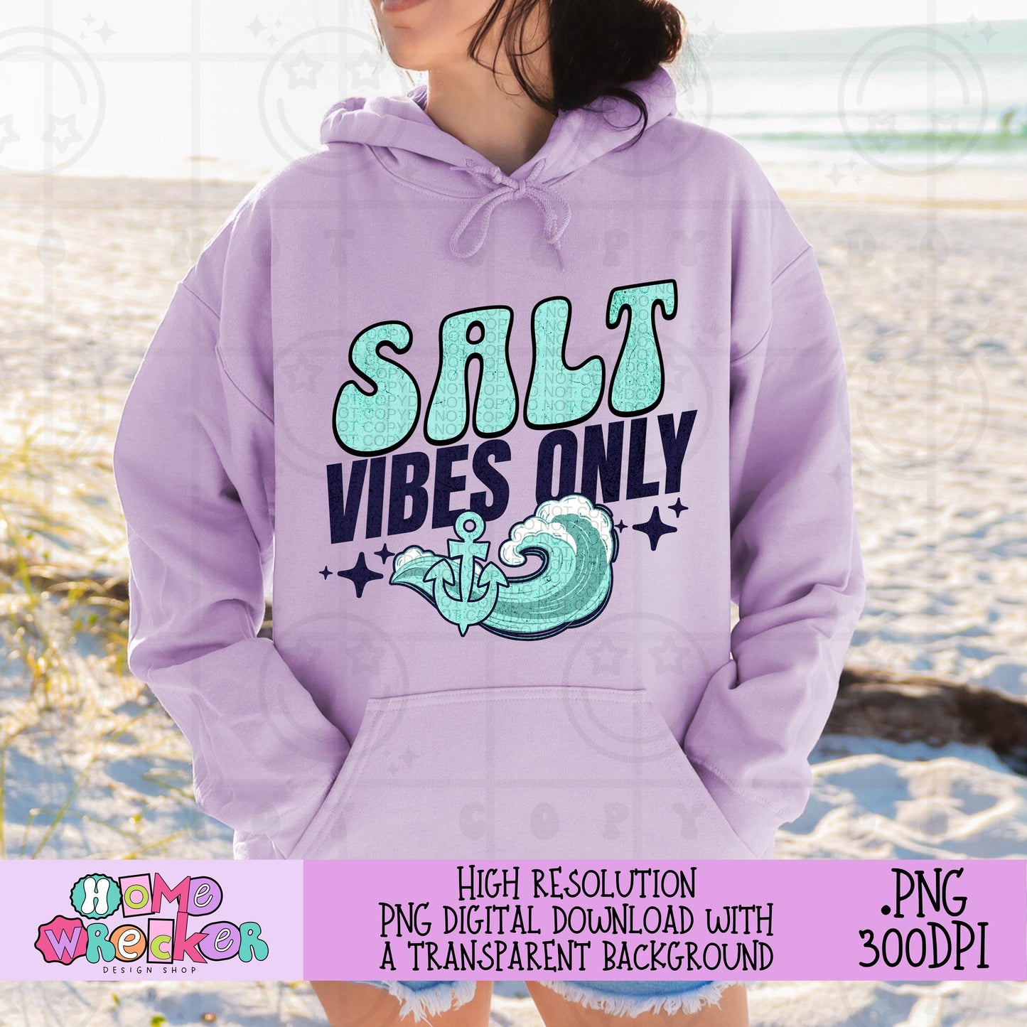 Salt Vibes Only PNG Summer Beach Lake Palm Tree Digital Download