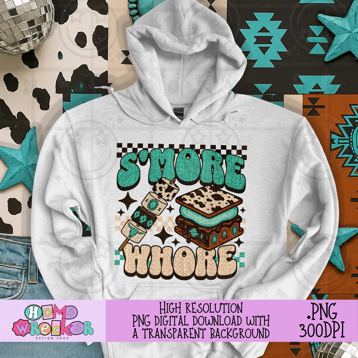 Smore Whore PNG, Western Camping Themed PNG Digital Download
