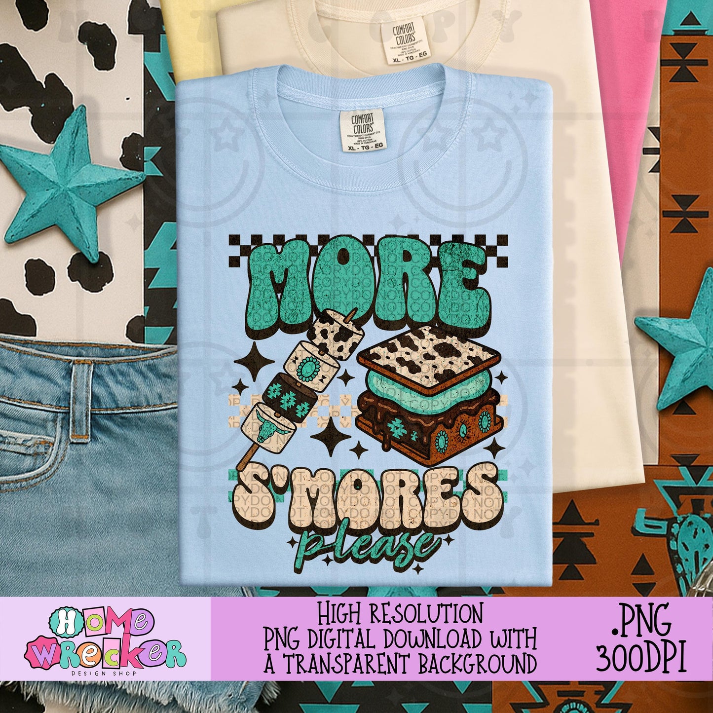 More Smores Please PNG, Western Camping Themed PNG Digital Download