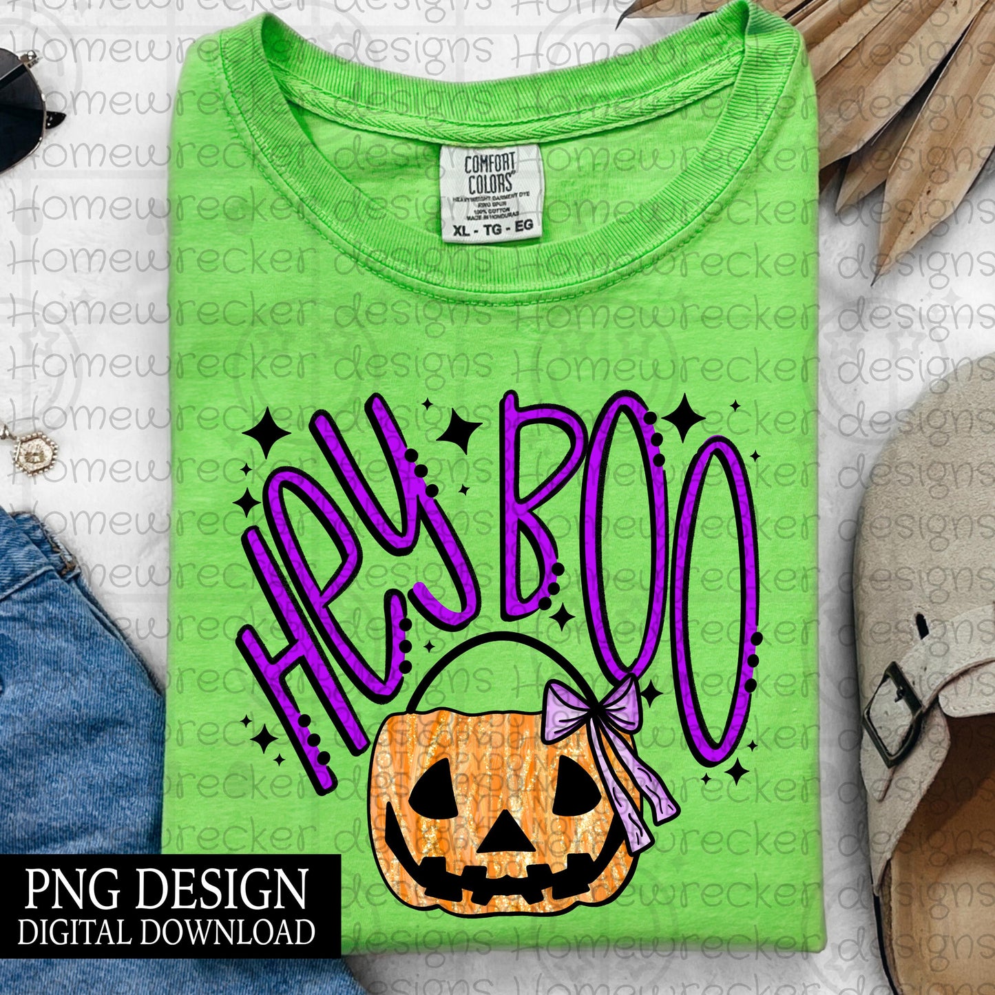 Hey Boo pumpkin candy bucket Handwritten PNG Design Digital Download, Fall Design, Halloween, pumpkin, Download