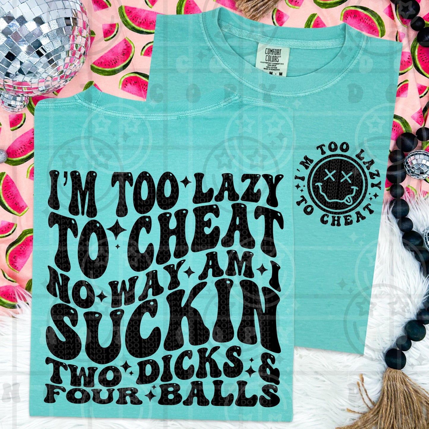 I’m too lazy to cheat PNG wavy design with matching pocket design digital download