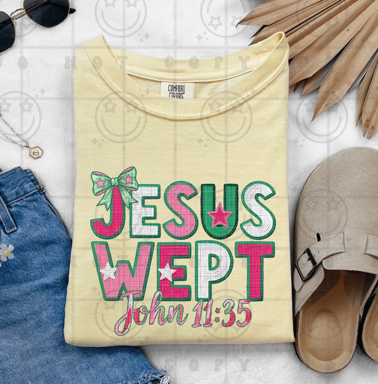 Jesus Wept Faux Brushstroke Paint stroke png faith doodle digital download