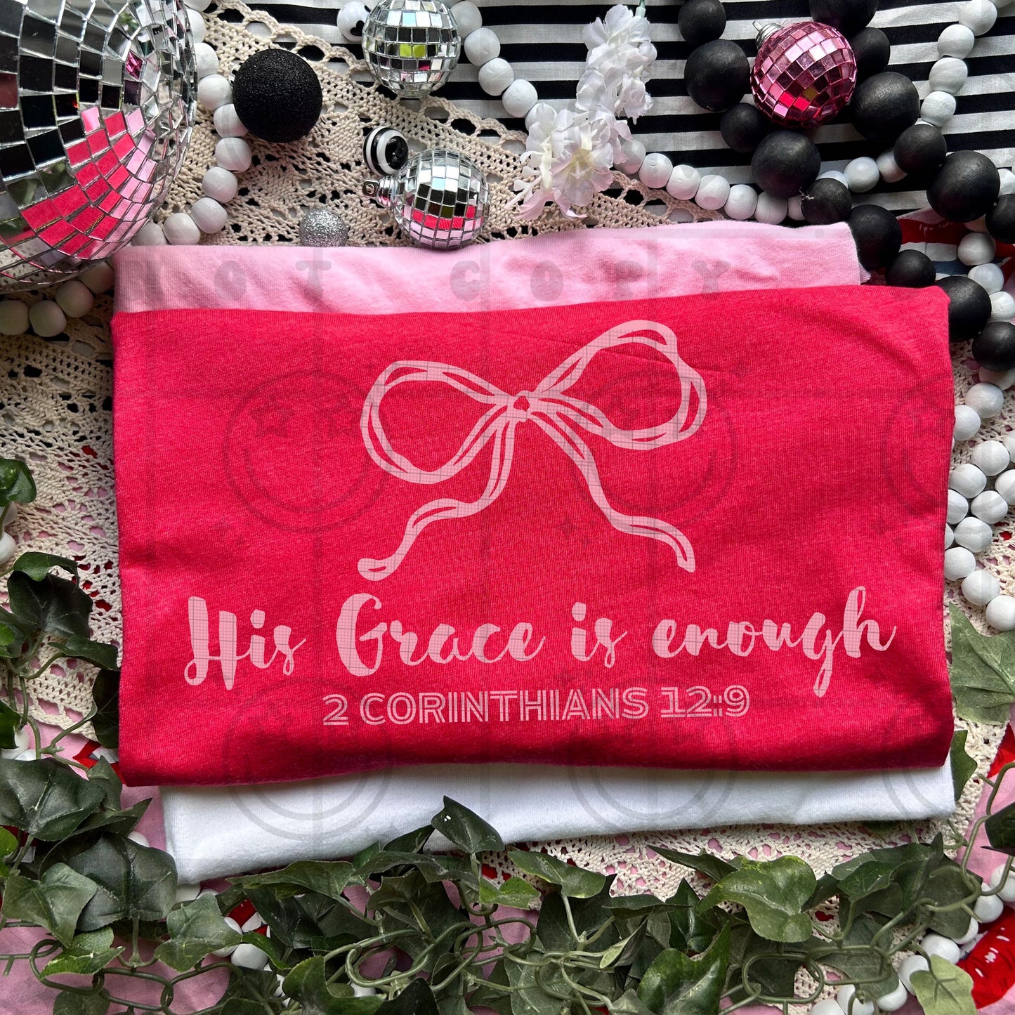 His Grace is Enough Pink Bow PNG Download, Faith, Digital Design, PNG