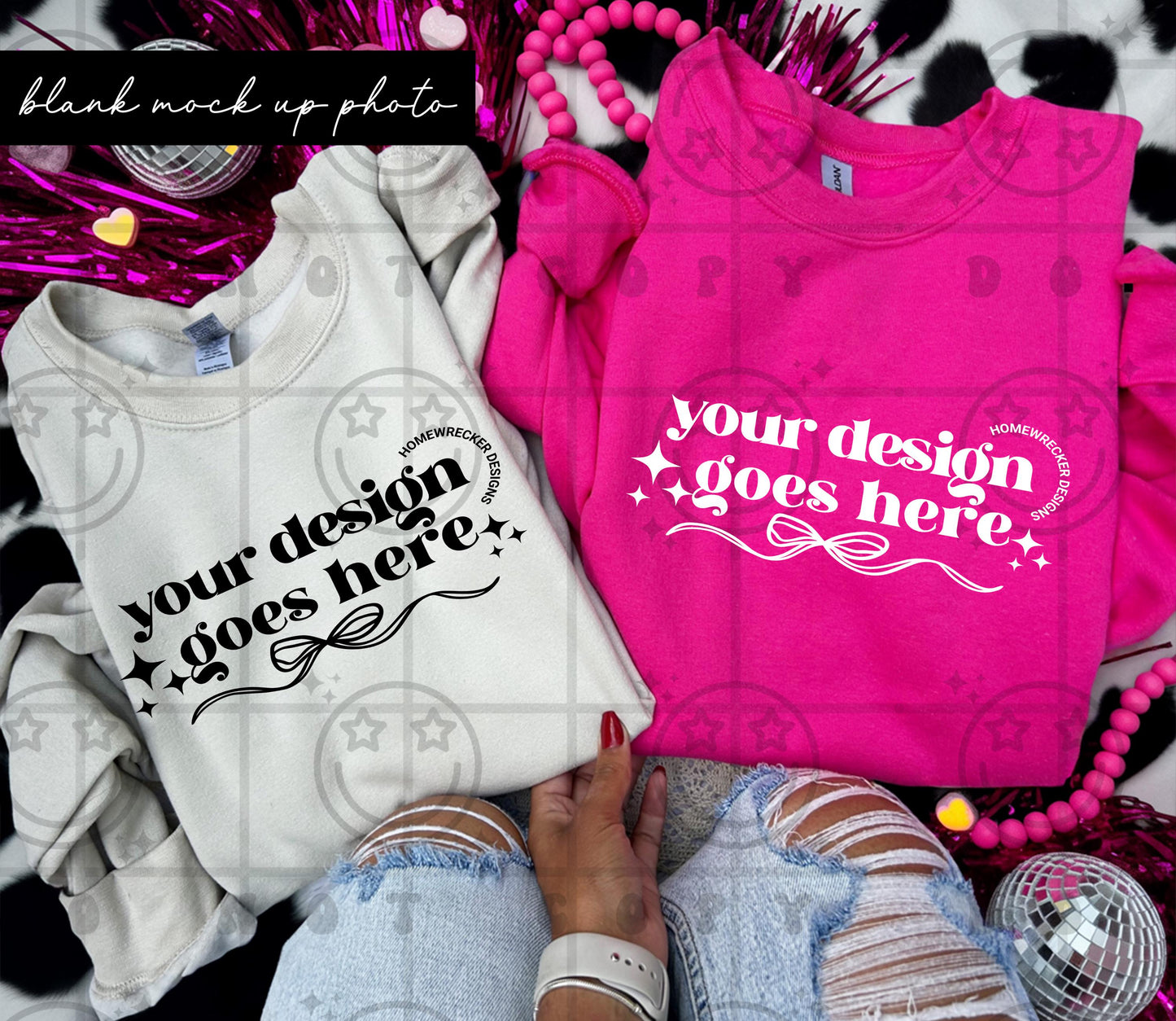 Valentines day mock up, sand and heliconia g18000 sweatshirts gildan