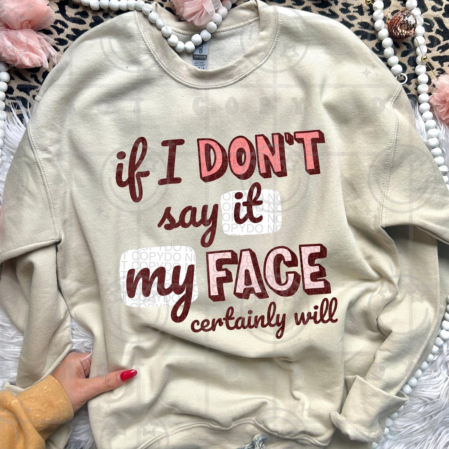 if I dont say it my face will PNG digital download