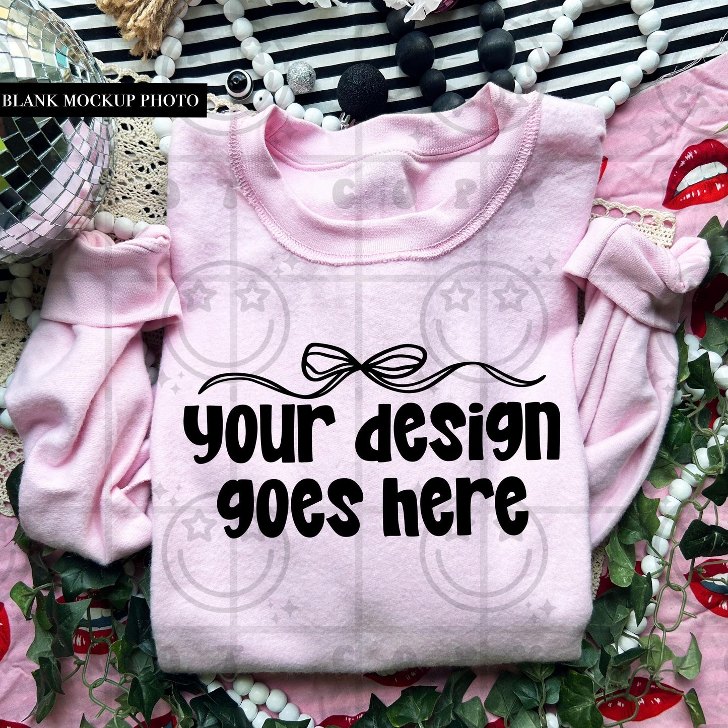 inside out sweatshirt mock up, Gildan sweatshirt, g18000, light pink