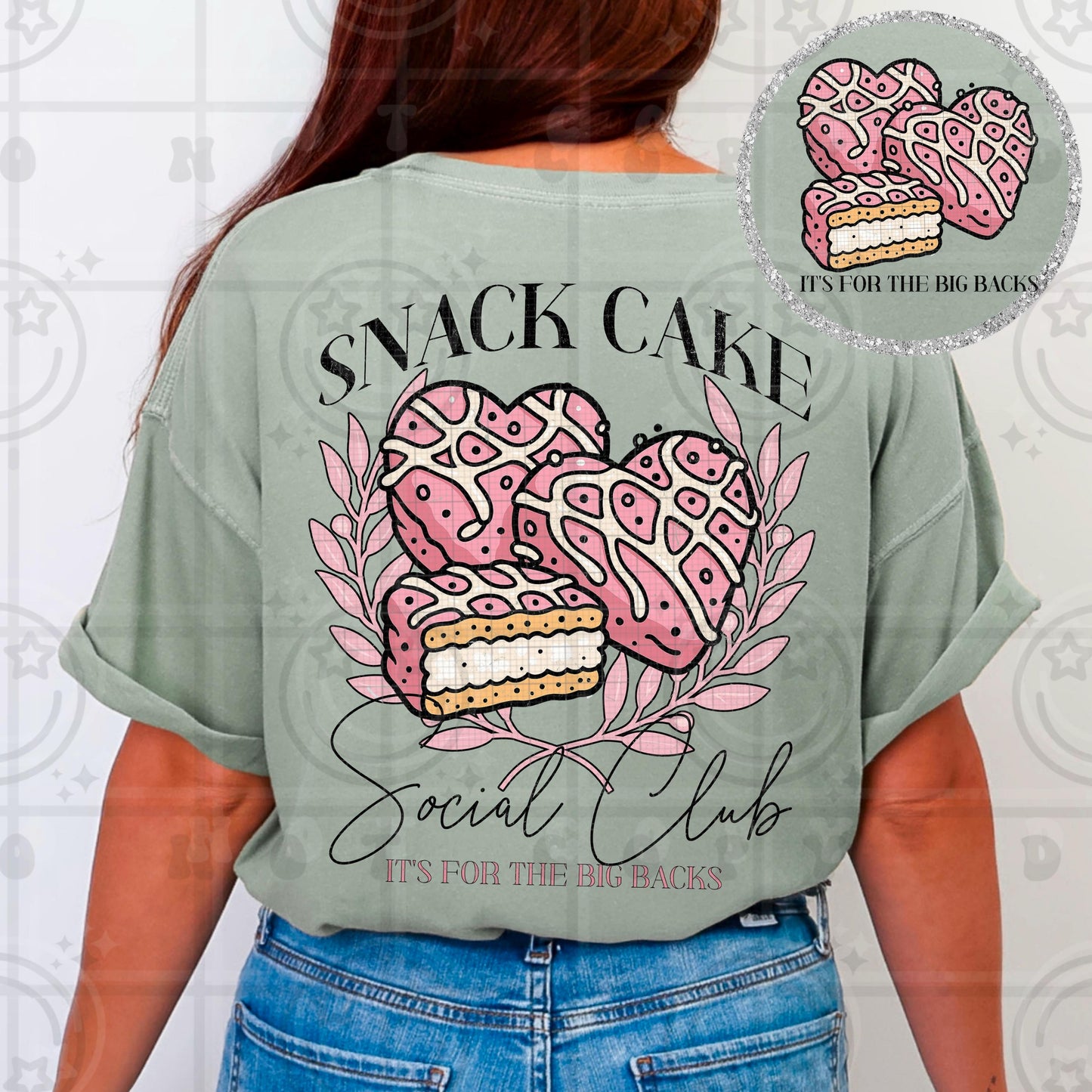snack cake social club heart cakes PNG digital download