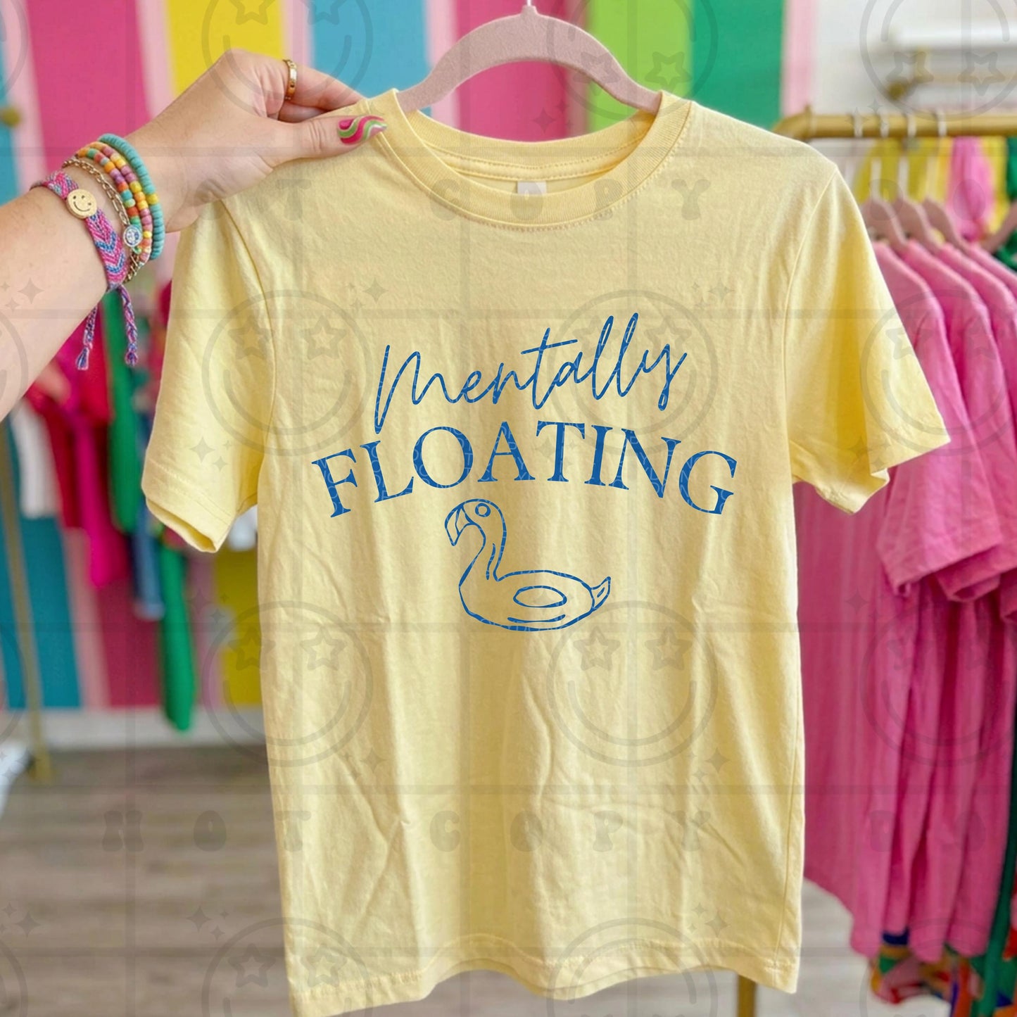 Mentally floating summer flamingo pool float PNG digital download