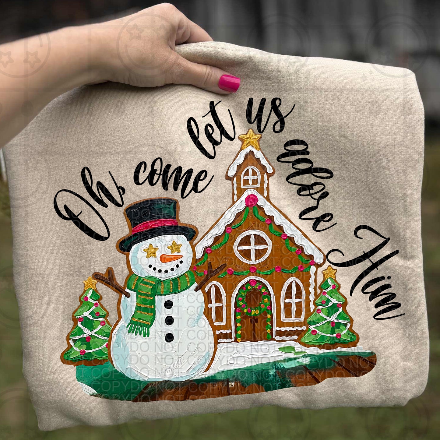 Oh come let us adore him faux painting l LIMITED FILE