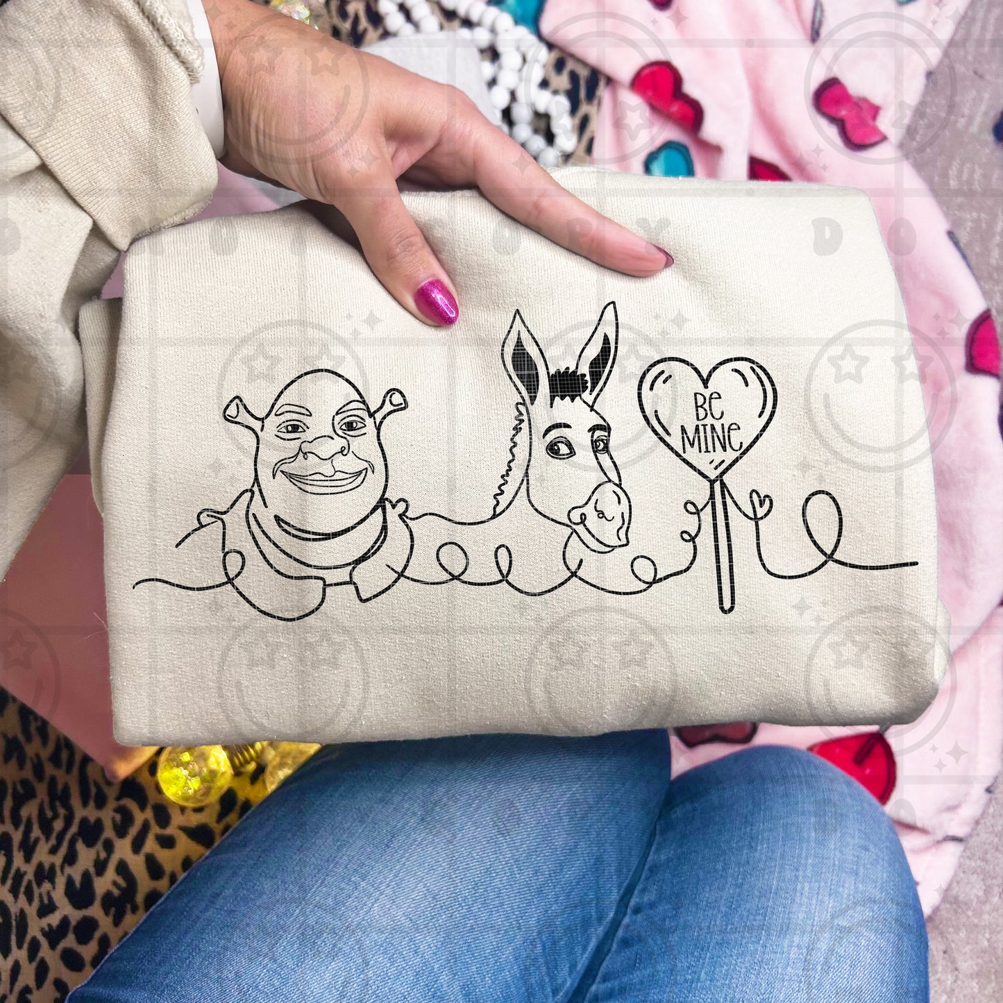 Be Mine Character Line Drawing PNG Digital Download