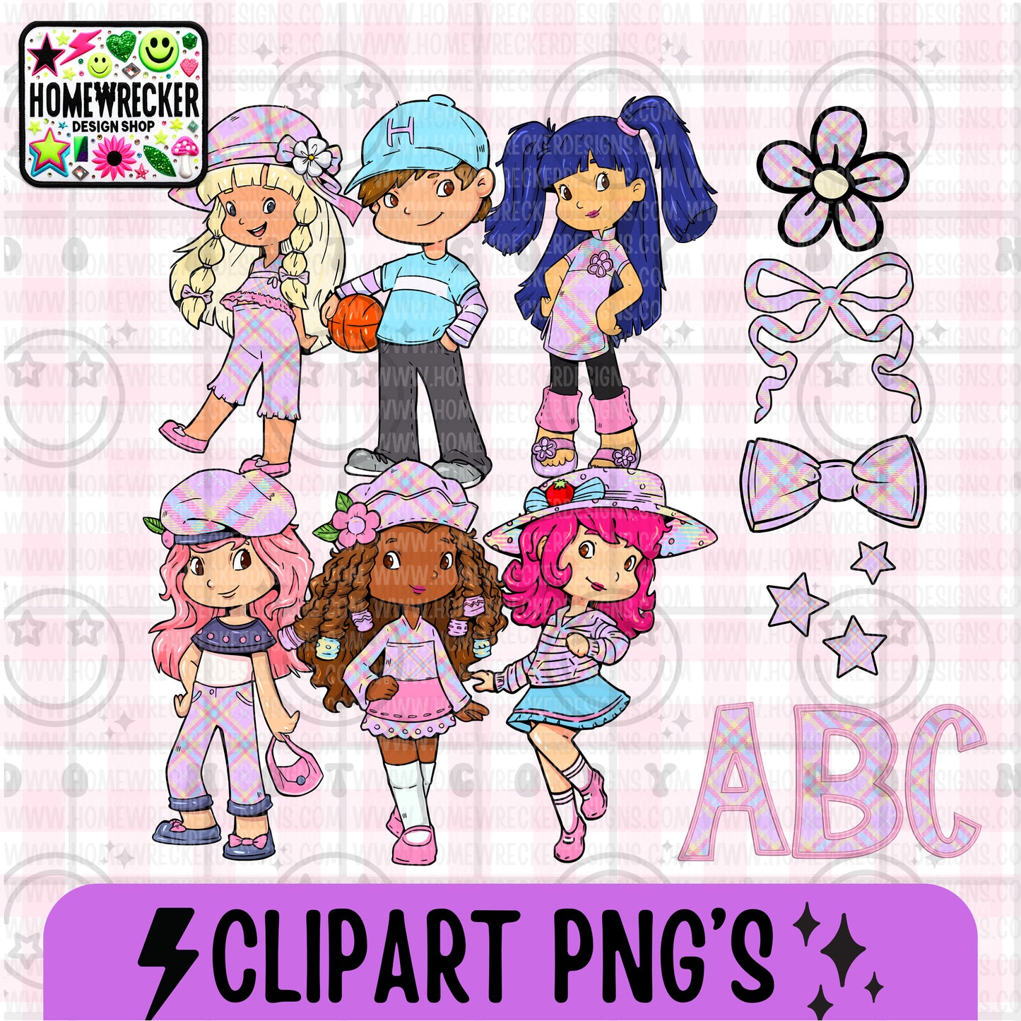 Strawberry SC Clipart Bundle | 10 pieces + 1 OTF Font