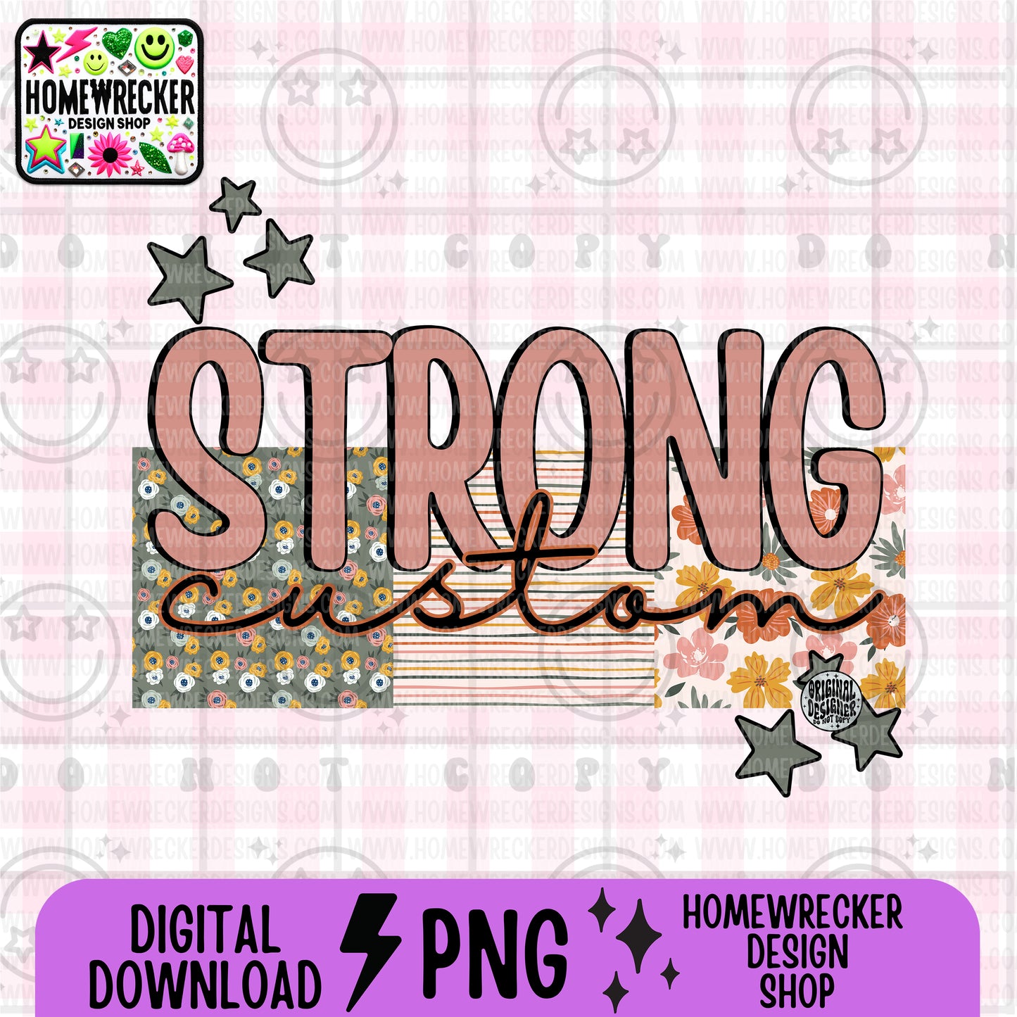 Strong *CUSTOM NAME* PNG digital download (TAT 1-3 BIZ DAYS)