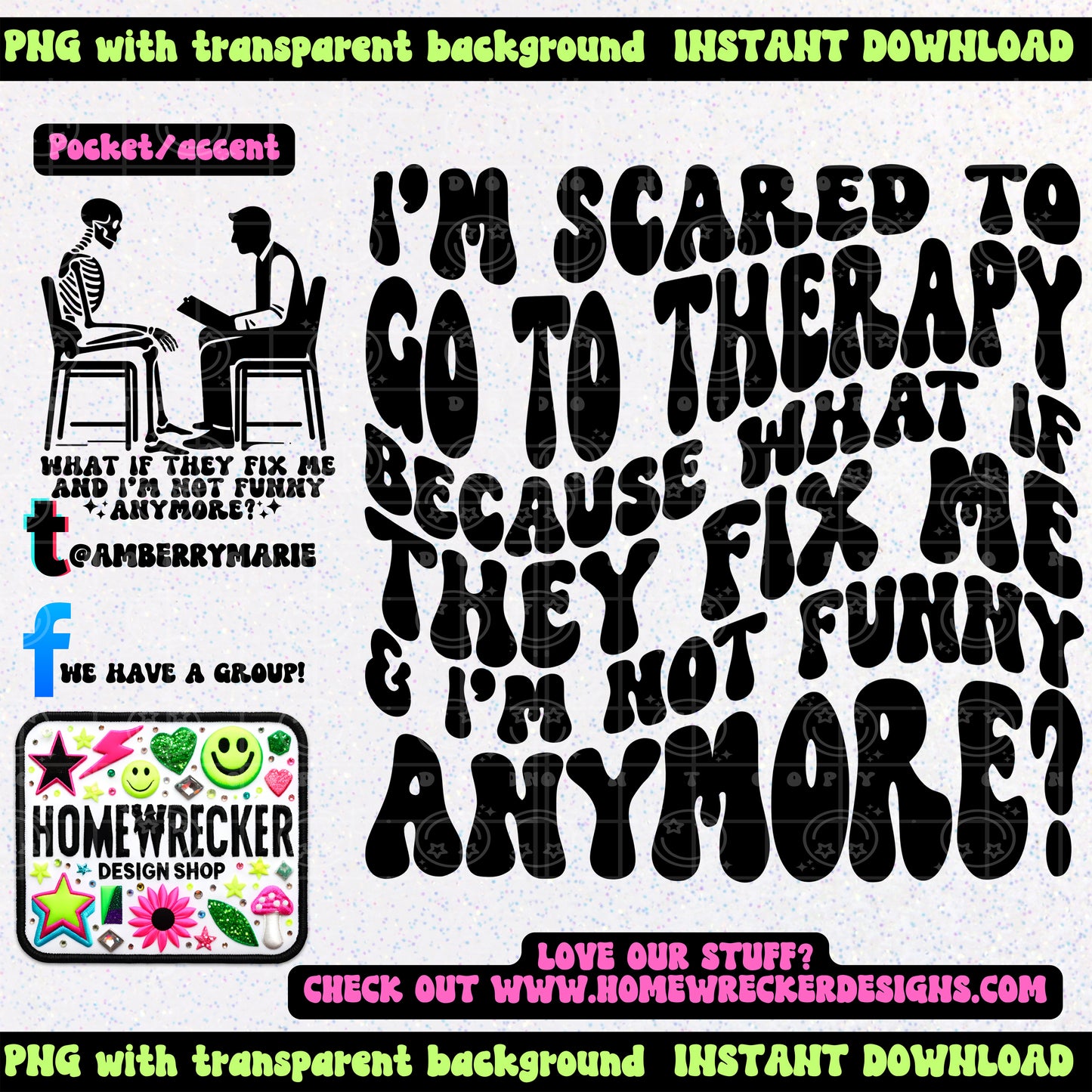 I'm Scared to go to therapy | Wavy Snarky PNG